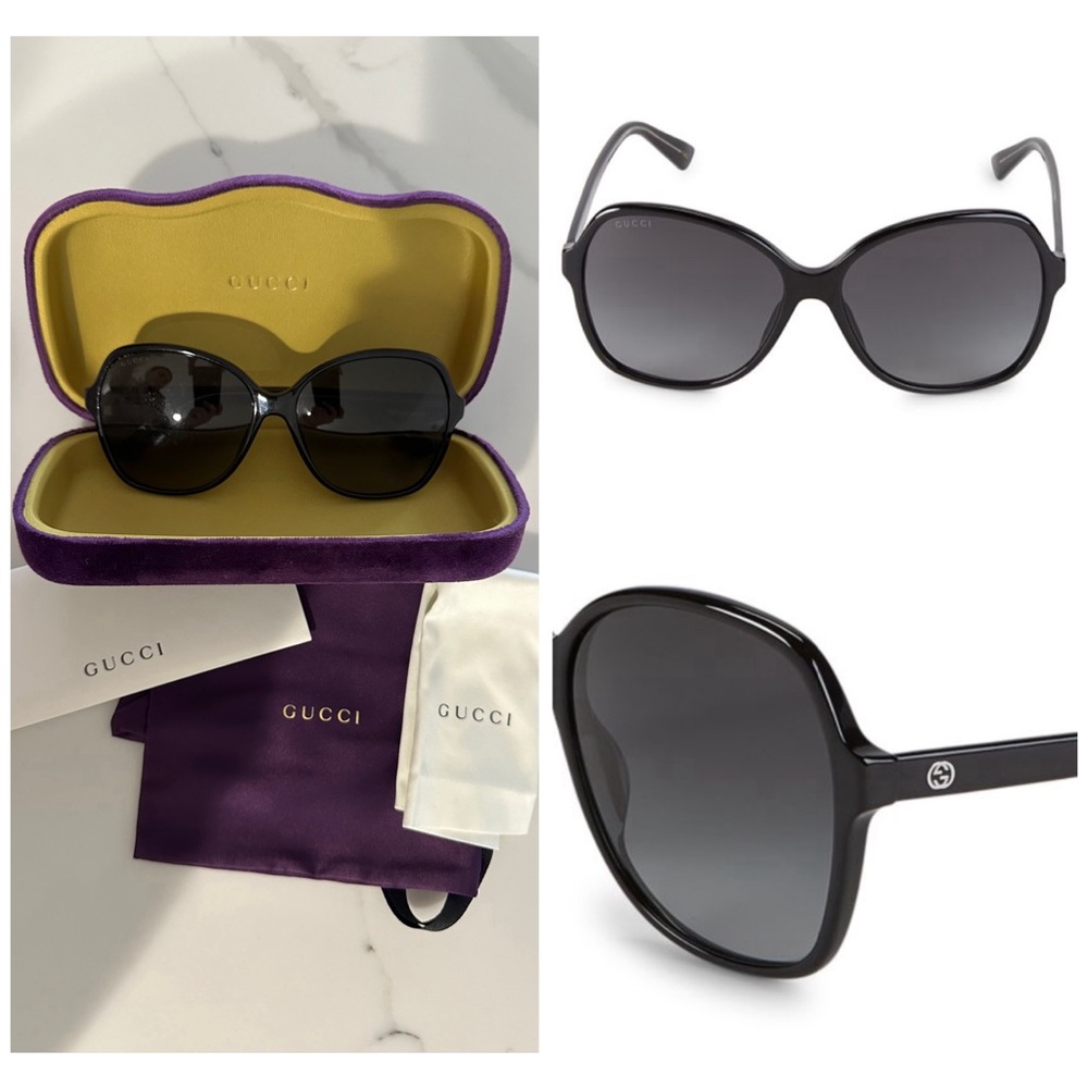Gucci Black Round Sunglasses